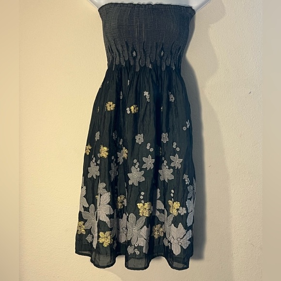 Floral Strapless Dress anthropology - Picture 1 of 5